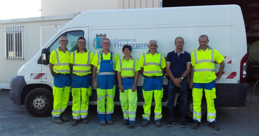 le personnel du service technique de la commune de L'Herbergement