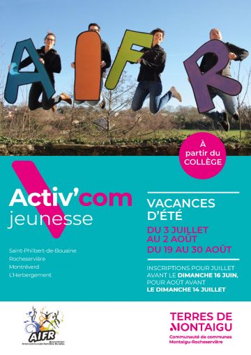 Visuel : couverture Activ'com Jeunesse - Rocheservière - Été 2019 - Terres de Montaigu